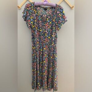 Talbots Size 4 Navy Floral Dress